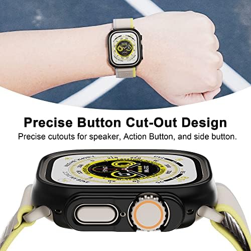 [2 חבילה] עבור Apple Watch Ultra Case 49 ממ, מארז פגוש מחשב קשיח דקיק במיוחד, מסגרת כיסוי מגן אטום-זעזועים,